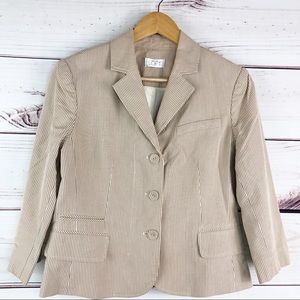 S39 Loft cream striped blazer